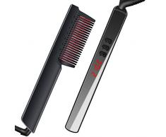 Bartglätter für Männer, Lonischer Haarglätter Bürste Schneller Glättbürste Elektrische Haarbürste Glättungbürste Bart Glätter Glätteisen Bartkamm Haarkamm Haarglättung Frauen Anti Verbrühen