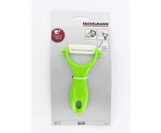 Fackelmann Keramikschäler, Universalschäler, robuster Schäler für Gemüse und Obst mit scharfer Klinge (Farbe: Grün, Weiß - nicht frei wählbar), Menge: 1 Stück