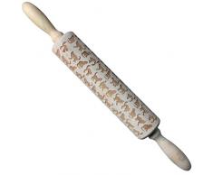 Sylvialuca Weihnachtshölzerne Nudelhölzer Katzen graviertes Prägenudelholz mit Weihnachtssymbol-Küchen-Backen-Werkzeug