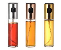 Huatuqi Ölsprüher-Spender, Ölglasflasche, 100 ml, Essigsprüher für Küche, Kochen, Salat, Brot, Backen, Grillen, 3 Stück multi