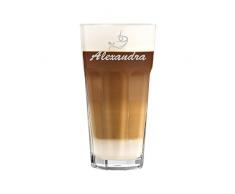 polar-effekt Latte Macchiato Glas 480ml Personalisiert - für Getränke wie Cappuccino, Kaffee-Latte und Co mit Gravur - Geschenk-Idee zum Geburtstag - Motiv Classic Coffee