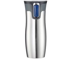 Contigo Thermobecher West Loop Autoseal, Edelstahl Isolierbecher, Reisebecher, Kaffebecher To Go, 100% dicht, auslaufsicher, hält bis zu 5h heiß/12h kalt, 470 ml, Silber
