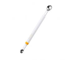 Xgfhz Edelstahl Kleiner Kugelgräber Doppelköpfiger Kugelförmiger Fruchtlöffel Kinderfruchtgräberkugellöffel Minierdbeereapfel Wassermelonenlöffel Multifunktionsfruchtgrablöffelwerkzeug Doppelköpfe