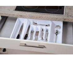 Kesper 30086 Besteckkasten ausziehbar, Kunststoff, MaÃe: 29-50 cm x 38 x 6.5 cm, weiÃ