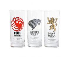 Elbenwald Game of Thrones Gläser Set 3-TLG. mit Stark Targaryen Lannister Wappen 250ml