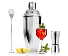 ASANMU Cocktailshaker Set, 750ML Cocktail Shaker Edelstahl Professioneller Cocktailmixer Bar Cocktailset Kit mit Messbecher und Barlöffel, Premium Bar Shaker Set Bar Zubehör Geschenk für Männer Frauen