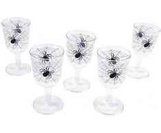 Bristol Novelty HI283 Spinnennetz Kelchglas, durchsichtig/schwarz, Einheitsgröße