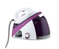 H.Koenig V26 hochdruck Dampfbügelstation / gleichbleibender Dampfausstoß: max 150 g/min / Keramik-Spezialsohle / horizontale und vertikale Dampfstoßfunktion / 5,4 bar / 1,1 Liter Kapazität / violett