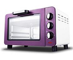 Mini-Backofen und Grill, Mini Electric Schwarz Ofen mit Timer, kleinem Backofen, kleinen Backofen zum Aufbacken, 15 Liter Elektro-Ofen, dreischichtigen Card Design, Lila, Schwarz 8bayfa