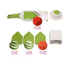 Gemüsehobel Küchenhobel, Uten Mandoline V-Hobel,Reibe für Gurken, Karotten, Kartoffeln mit 4 V-Blade Klingen