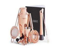 VonShef Beautify Kupfer Cocktail Shaker Set - Premium Edelstahl Cocktail Mischer mit Zubehör und Rezepten - Geschenkbox