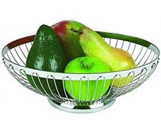 APS 30250 Spiegel-polierter Edelstahl Oval Korb für Brot oder Obst, 28 x 21 x 9.5 cm