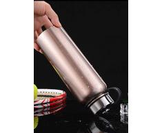 WENSISTAR mit Becher und Drehverschluss，Großraumtopf, Edelstahlbecher, Outdoor-Sportbecher @ Gold_1100ml，Edelstahl Wasserflasche