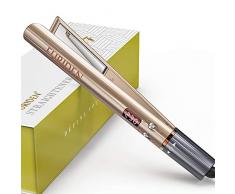 FURIDEN Glätteisen, Glätteisen Locken und Glätten, Glätteisen Haarglätter 2 in 1, Glätteisen Titanplatten mit Einstellbarer Temperatur, Golden