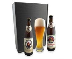 Geschenkset Bayerisches Weissbier aus München - Zwei Flaschen 0,5l Weizenbier und das passende Glas im Geschenkkarton