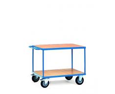 Fetra Transportgeräte mtpic2403 F 500 Regal Wagen mit Tablett, 2 rechteckig, 270 mm, 900 mm, 1200 mm x 800 mm Plattform, 200 mm Rollen Durchmesser
