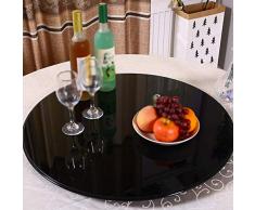 AFDK Lazy Servierteller aus schwarzem Glas, stabiler Esstisch-Drehteller, rundes rotierendes Tablett, glatt/leise/leicht zu reinigen,100 cm