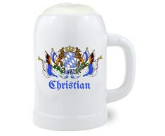 Bavariashop Bierkrug mit Wunschgravur, Individueller Wunschname, 0.5 Liter, Steinkrug