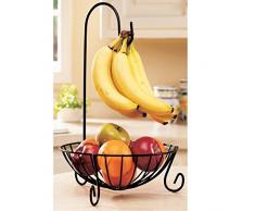 WINOMO Neuheit Küche Metall Obstkorb mit abnehmbaren Banane Bügel Halter Haken