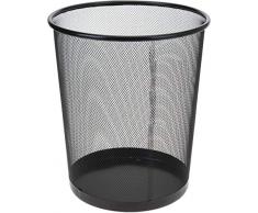 Papierkorb Metall 35 cm schwarz hoch Papiereimer fürs Büro Abfalleimer Runder Mülleimer 20 Liter, Draht, 30 cm Ø oben