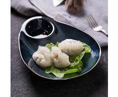 Teller Blue Snack Essteller Keramik Essteller Pommes Frites Platte Sushi Knödel Platte Platte Haushalt Küchenplatten