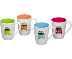 Flamefield Melamin Becher-Set Camper Smiles (4 Stück), Mehrfarbig