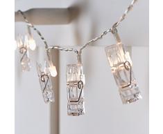 20er LED Wäscheklammer Foto Lichterkette warmweiß batteriebetrieben Timer Lights4fun