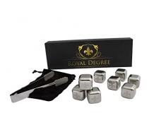 Royal Degree Whisky Set - Premium Edelstahl-Eiswürfel ALS Geschenk-Set oder Bar-Zubehör - Whisky, Wein und mehr kühlen ohne verwässern