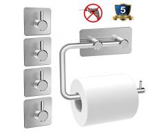 Toilettenpapierhalter, Handtuchhalter Bad Ohne Bohren (4 Stück), Selbstklebend Edelstahl Klopapierrollenhalter Klorollenhalter klopapierhalter, Wandhaken Badezimmer Küche Handtuchhaken Klebehaken