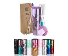 HomeyMosaic Thermobecher Kaffee 500 ml, Kaffeebecher mit Deckel Edelstahl für unterwegs, Thermo Auslaufsicher Becher Coffee to go für Kaffee oder Tee(Lila)