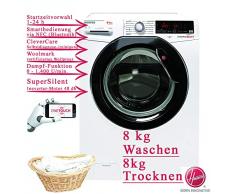 Hoover Waschtrockner 8kg Waschmaschine 8kg Wäschetrockner 1400 U/Min, OneTouch, Inverter Motor, Dampf-Funktion