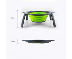 WOHAO Sieb Küche Seiher mit Support Stand Seiher Obst- und Gemüse Seiher Korb Filter Faltbare Ablass Griff Küche Tool-Green_China
