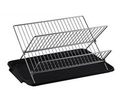 Neat-O Verchromtem Stahl Klappbar X Form 2-Tier-Regal Schälchen Abtropfgestelle Mit Abtropffläche (Chrom)