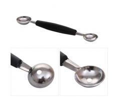 hearsbeauty Edelstahl Wassermelone Eisportionierer Doppelende Obstlöffel Küche Gadget multi