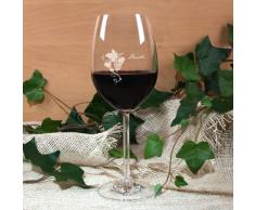 Leonardo Rotweinglas mit gratis Gravur des Namens - Motiv: Weinrebe