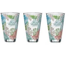 KADAX Trinkgläser, Longdrinkgläser aus hochwertigem Glas, Wassergläser, Bunte Saftgläser, Gläser-Set für Wasser, Saft, Party, Cocktailgläser, Getränkegläser (Blätter, 3)