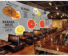 Fototapete Tapete 3D Tapetenwand Europäische Und Amerikanische Handgemalte Nachmittags-Teestab-Shop-Hintergrundwand Des Kalten Getränks-400Cmx280Cm