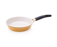 ZHTY Topf Antihaft-Bratpfanne, Topf Pfanne Pfanne Keramikpfanne Antihaft-gebratenes Steak Compound Topfboden Offenes Feuer Induktionsherd Allgemein Gelb 26 cm