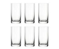 Leonardo 039612 Easy+ Set 6 Becher M, Glas, klar, 6.20 x 6.20 x 12.00 cm, 6 Einheiten