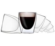 DUOS 6X 80ml doppelwandiges Gläser-Set mit Schwebe-Effekt, Espressogläser,Tee