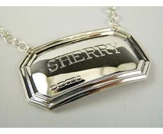Neu Sterling Silber Dekanter/Etikett - SHERRY - Boxed