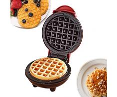 Cestbon Mini Waffeleisen Maschine Für Einzelne Waffeln Rot Waffelautomat Für Klassische Edelstahl 350W Haushalts Elektrischer Kuchen Hersteller Für Pfannkuchen Plätzchen,Rot