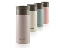 eppikan® Edelstahl Thermobecher- Isolierbecher, Kaffee-to-go Becher, 350 ml, 500 ml Travel Mug, Autobecher, eppiToGo, 100% auslaufsicher mit hygienischer 360°-Trinköffnung (Lavender Grey, 350 ml)