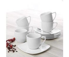 Holst Porzellan CF 003 FA5 Kaffee/Cappuccino-Set ConForm 0,21 l mit FD 016, weiß, 16 x 16 x 8 cm, 6 Einheiten