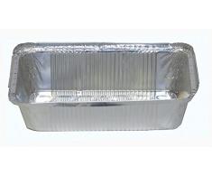 100 Aluschalen mit Deckel • R14L • eckig • 940ml • Alu-Schale • ungeteilt • Alu-Menüschale • Lunchbox • Asietten • Alubehälter • Aluminiumschalen • Tropfschale • Lasagneform • Auflaufform