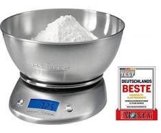 ProfiCook PC-KW 1040 Digitale Küchenwaage , Gehäuse, Schüssel und Wiegefläche aus Edelstahl, Tara-Funktion, Multifunktions-LCD-Display