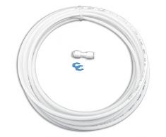 7 Meter Kühlschrankschlauch Verlängerung und 1x Verbindungsstück für Wasserschlauch 6mm (1/4) für Side by Side Kühlschrank, Wasserfilter Anlage, Aquarium mit 6mm (1/4) Schlauch