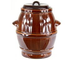 Wamat Tontopf Steinguttopf Rumtopf Schmalztopf Steingut Honig braun 5 Liter