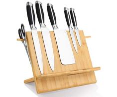 Leader Accessories Messerblock Bambus Magnetisch Messerhalter Unbestückt Messerschutz Halter ohne Messer 2-teilig(L:30.5cm)