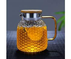 2.1 Liter 70 Unzen Glas Karaffe Krug mit Deckel und Auslauf, Wasserkaraffe, Eistee Krug, Saft Krug, für hausgemachte Getränke/Eistee/Milch/Kaffee/Wein